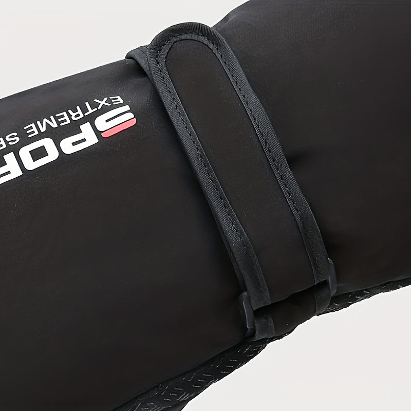 Men's Winter Velvet Padded Waterproof Warm Gloves for Outdoor Activities