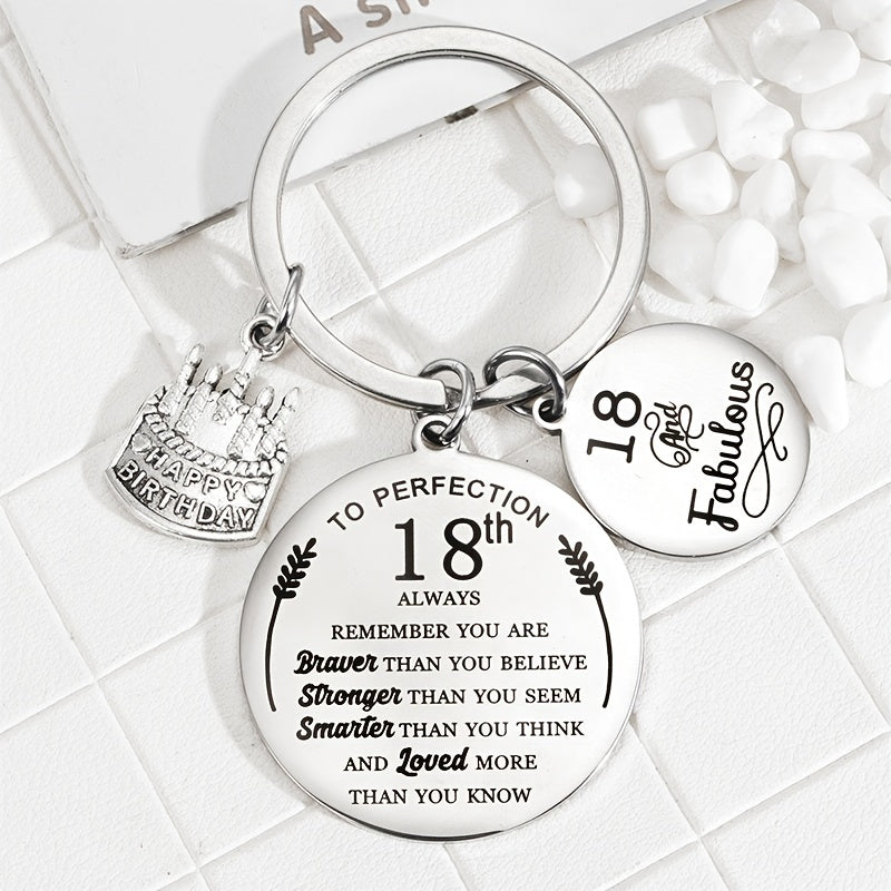 18th Birthday Keychain Stainless Steel Creative Accessory Boys Girls