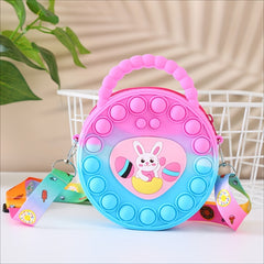Girls Silicone Rabbit Messenger Bag Coin Purse Anti Anxiety Toys