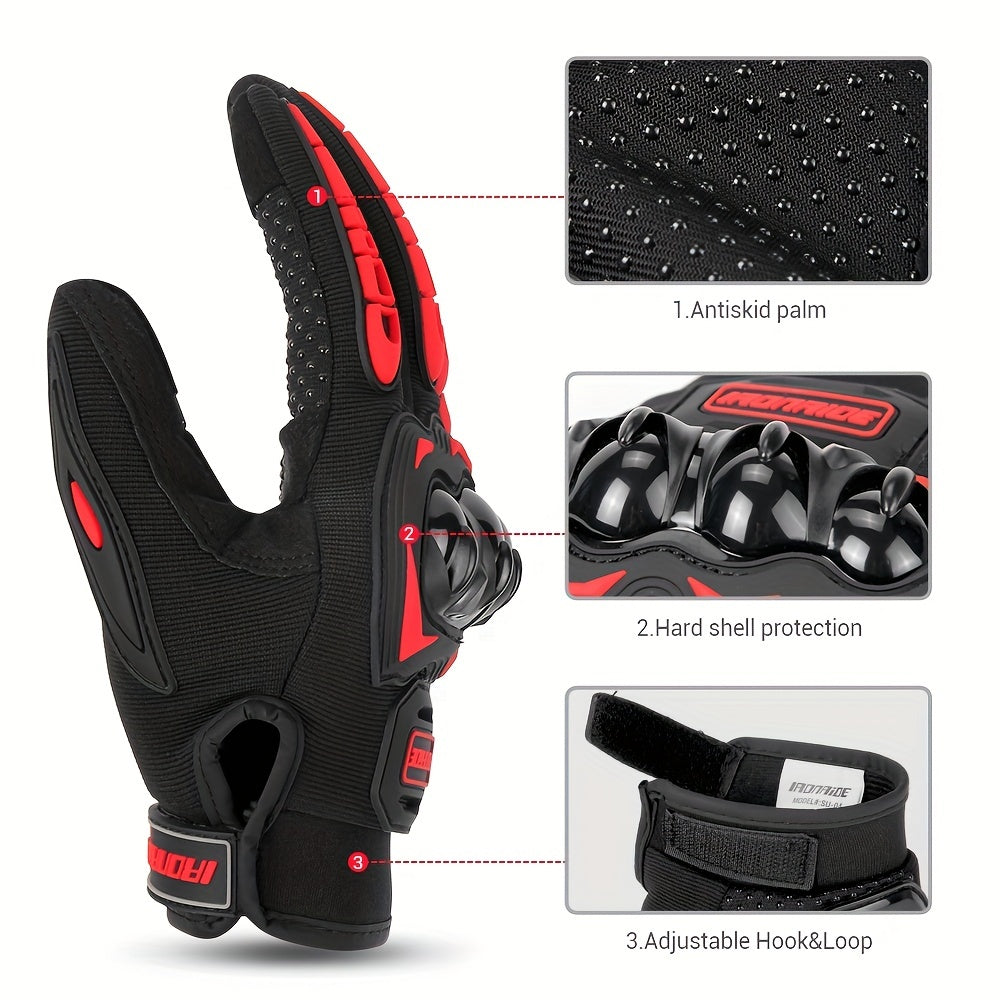 Summer Motorcycle Gloves Touch Screen Full Finger Non-slip Riding Gloves