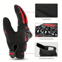 Summer Motorcycle Gloves Touch Screen Full Finger Non-slip Riding Gloves