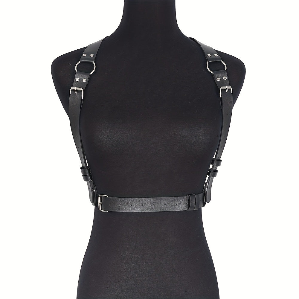 Punk Rivet PU Leather Belt Chest Harness Women Gothic Body Waistband