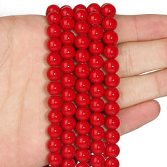 Natural Stone Red Coral Beads Round Loose Beads 6-12mm