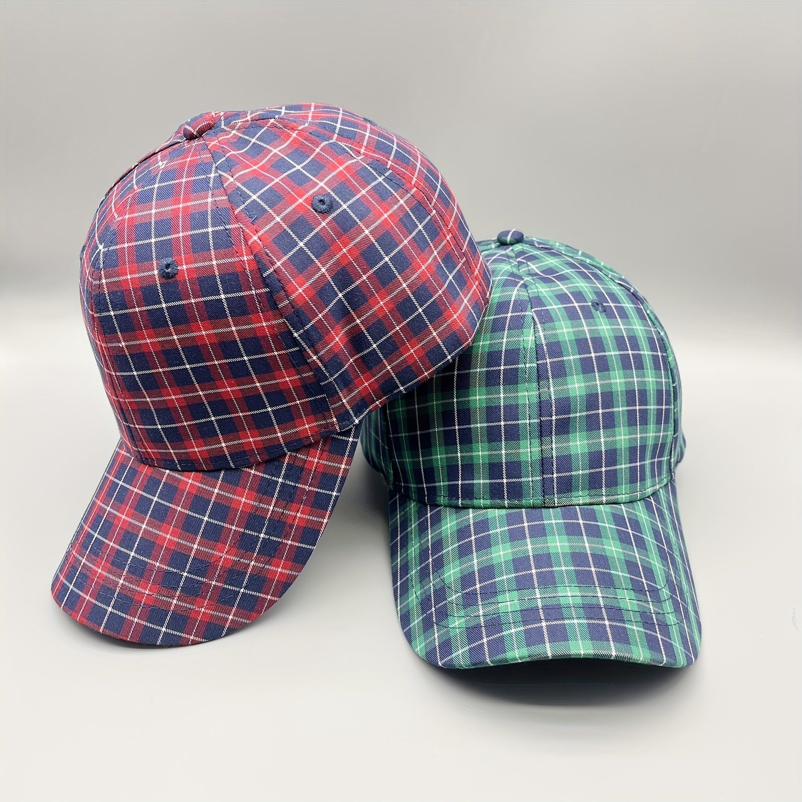 Colorful Grid Pattern Baseball Cap Lightweight Sunscreen Dad Hats