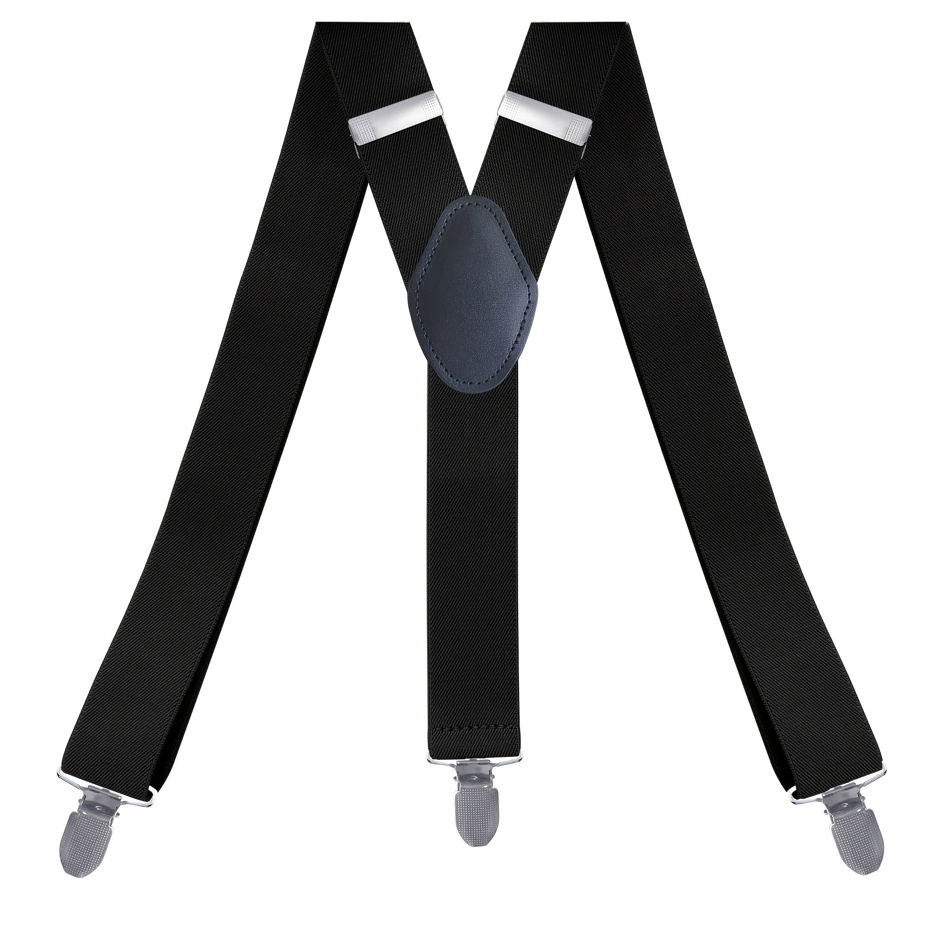 Men's Adjustable Elastic Heavy Duty Suspenders - Y Shape - 3 Clips