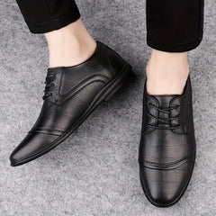 Men's Retro Leather Stitch Lace Up Dress Shoes