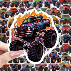 50pcs Monster Truck Series Waterproof Graffiti Stickers DIY Sticker Pack