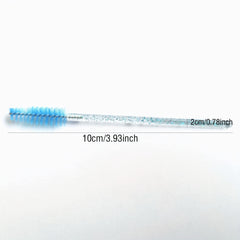 50pcs Crystal Eyelash Mascara Brushes for Daily Makeup and Eyebrow Grooming