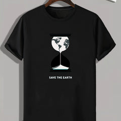 SAVE THE EARTH Men's Graphic T-shirt for Summer