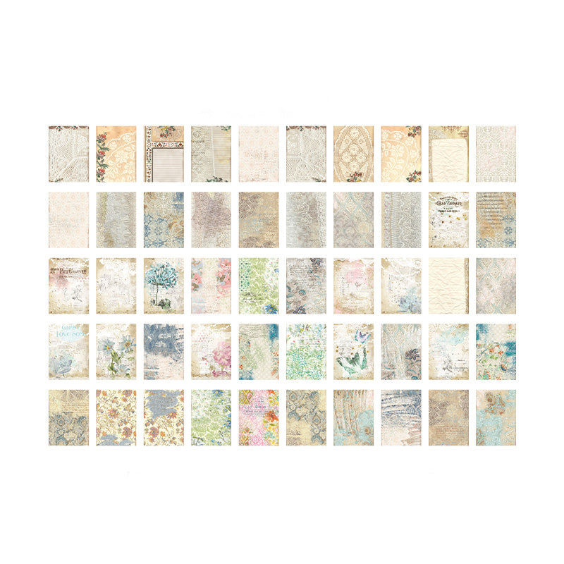 100 Sheets Retro Scrapbook Paper Set DIY Material 9.91 cm x 13.97 cm