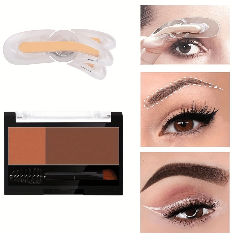 Eyebrow Stamp Palette Double Eyebrow Powder Matching Brush Easy Makeup