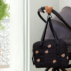 Portable Diaper Organizer Embroidered Parent Bag with Pockets & Hooks