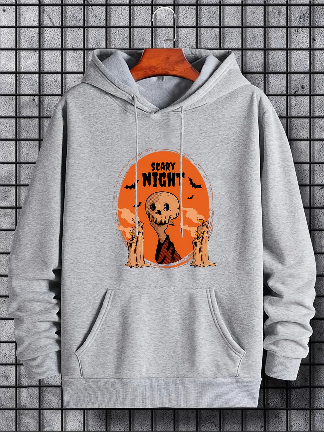Cartoon Skull Graphic Hoodie Halloween Style Hooded Shirt