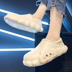Women's Fleece Liner Slippers Round Toe Waterproof Anti Slip Slides
