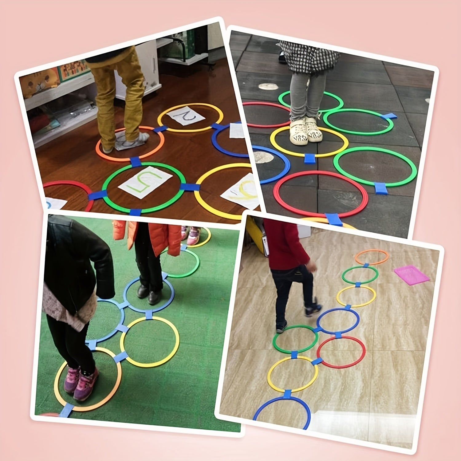 10pcs Hopscotch Ring Game Obstacle Course Balance Agility Training