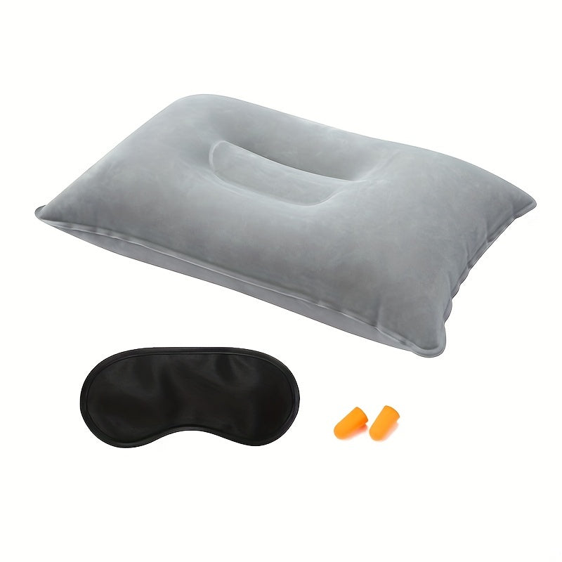 Flocking Inflatable Pillow for Camping Travel
