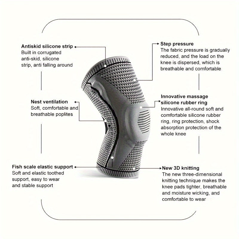 1pc Sports Cycling Silicone Knee Leg Sleeve Protective Gear