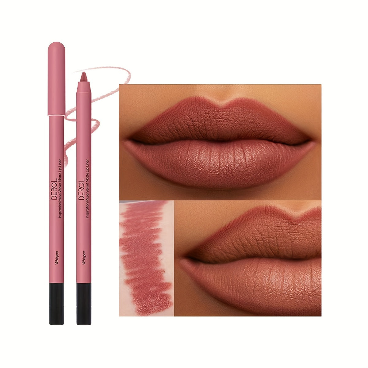 Long Lasting Matte Lip Liner Pencil with Sharpener 0.02 oz