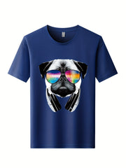 Skeleton Motorcycle Print Men's Graphic Crew Neck Active T shirt