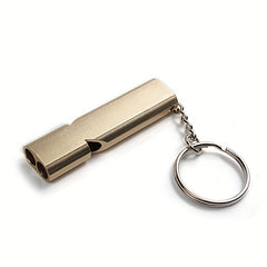 Portable Survival Whistle Double pipe Multifunctional Whistle Keychain