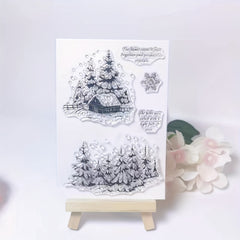 Christmas Tree Forest Snowflake Transparent Seal for Holiday Decor