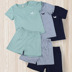 3 Boys Pigeon Outfit Shorts & T shirt Short Sleeves Crew Neck Casual Summer Kids