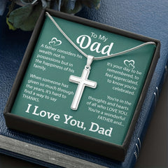 Father's Gift From Daughter Son Daddy Birthday Gift Father Cross Necklace
