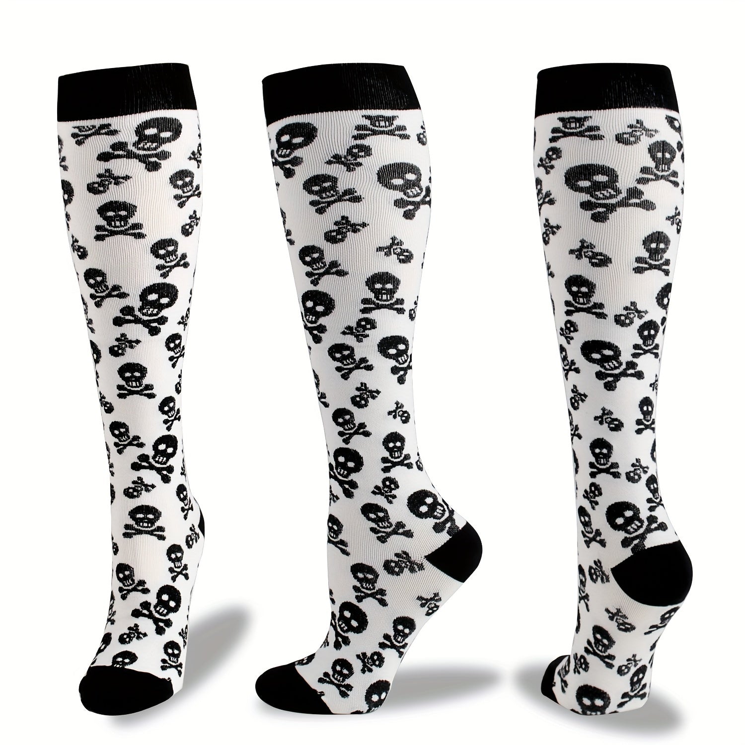 4 Pairs Compression Socks for Women & Men Knee High for Nurses Running