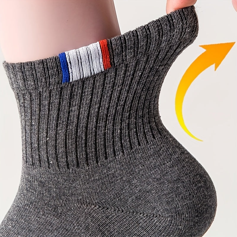 5 Pairs Casual Sports Socks Men's Crew Socks Outdoor All Seasons