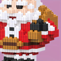 Santa Claus Building Blocks Model Assembled Toy Small Blocks Christmas Gift