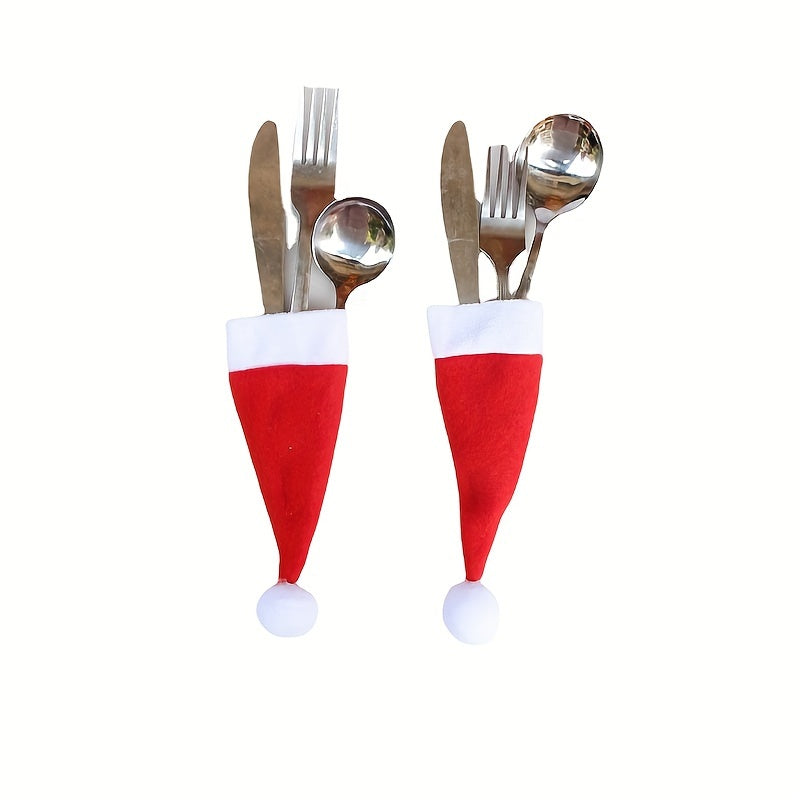 12pcs Mini Christmas Wine Bottle Hat Decoration