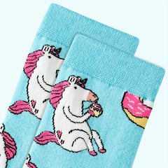 Unicorn Print Mid Tube Socks Women's Stockings