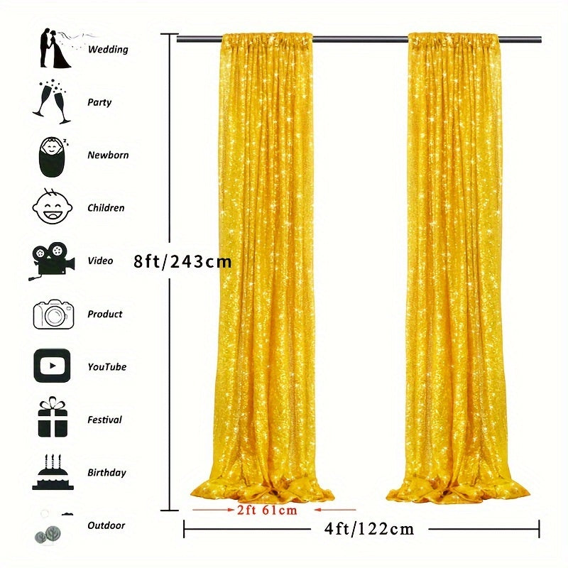 Golden Sequined Mesh Banner Party Supplies