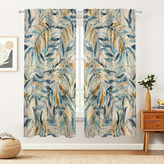 Floral Printed Curtains Semi Blackout Decorative Curtains