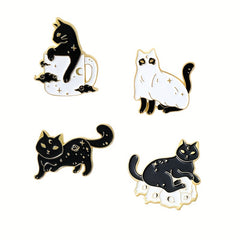 4pcs Cat Pin Badges For Girls DIY Accessories Perfect Gift