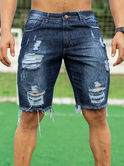 Men's Ripped Denim Shorts