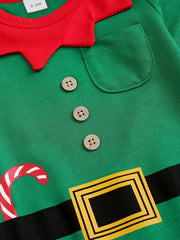 Cute Christmas Baby Jumpsuit Hat Set