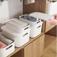 Storage Box with Lid Bathroom Shower Supplies Basket Plastic Container