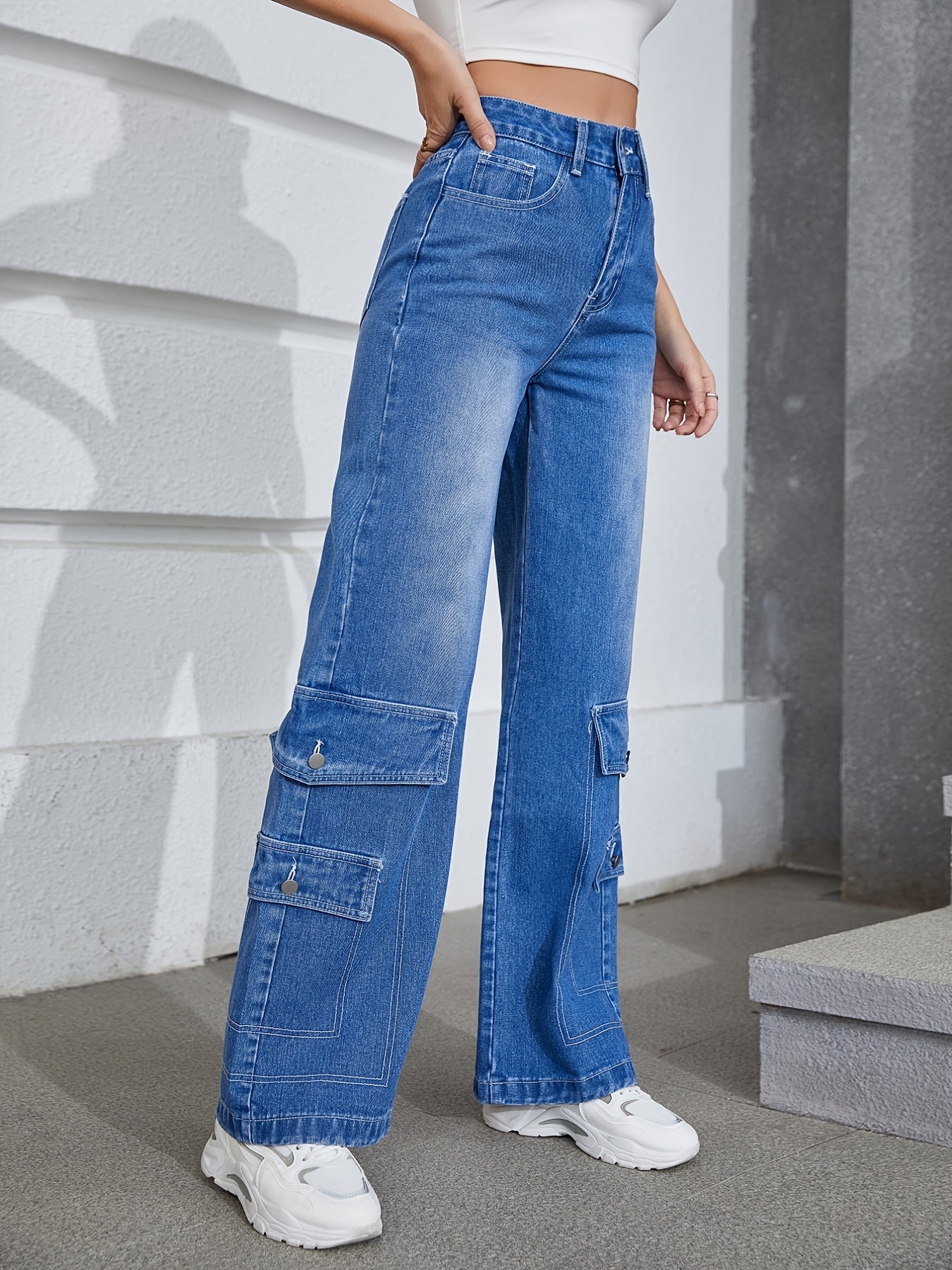 High Waist Wide Leg Jeans Casual Denim Pants