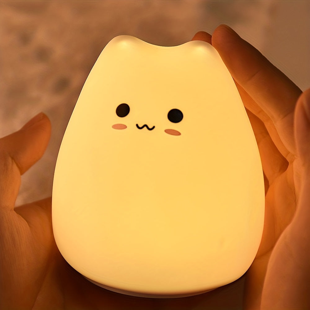 Adorable Cat Silicone Night Light for Kids