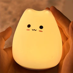 Adorable Cat Silicone Night Light for Kids