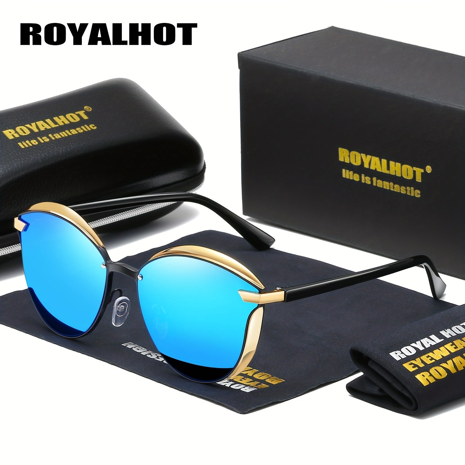 RoyalHot Polarized Oval Frame Sunglasses Driving Sun Glasses Shades