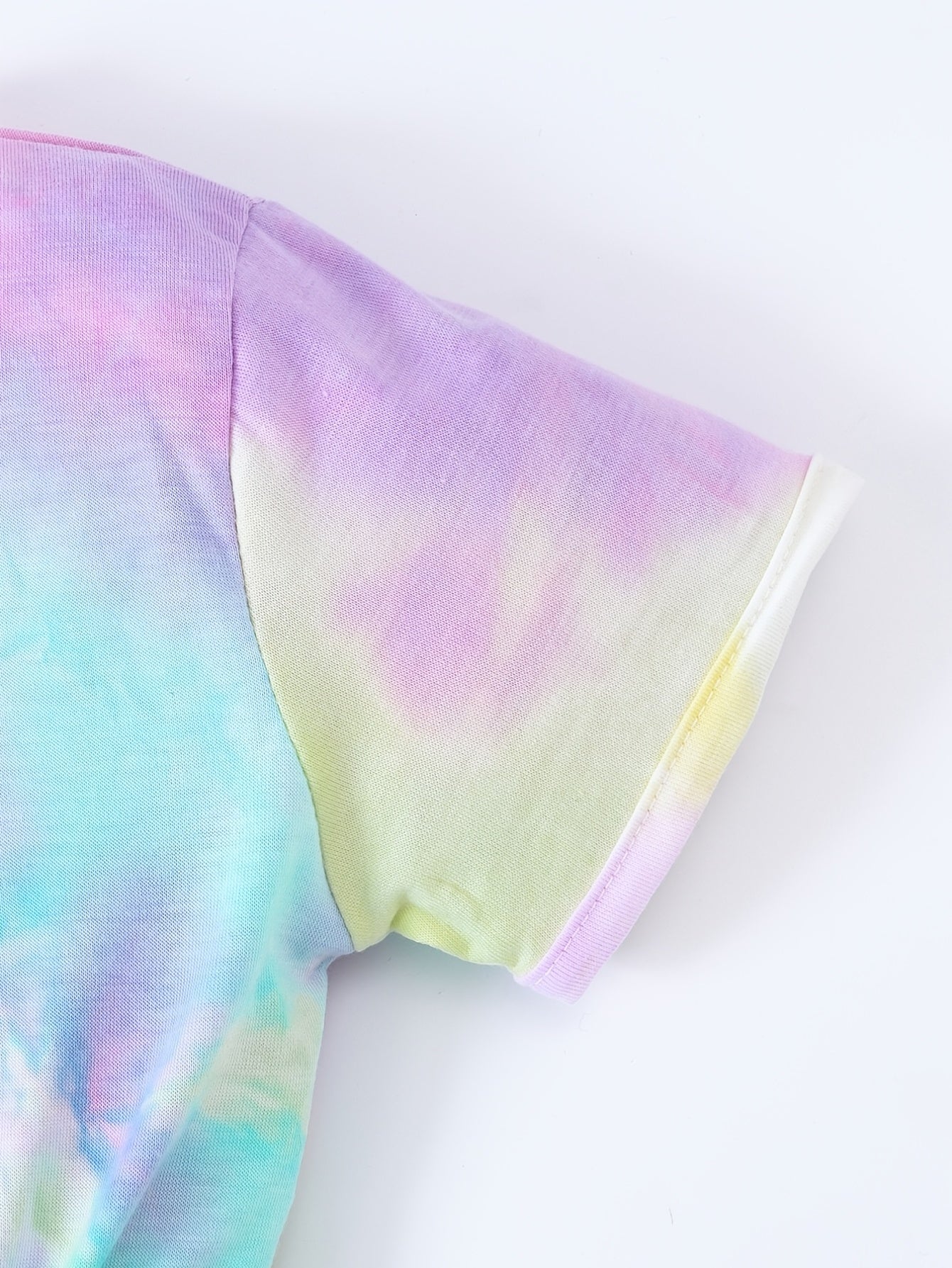 Girls Tie Dye Romper Short Sleeve Jumpsuit Kids Summer Clothes
