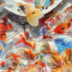 50pcs Colorful Koi Fish Stickers Self Adhesive Decals for Laptop & Skate