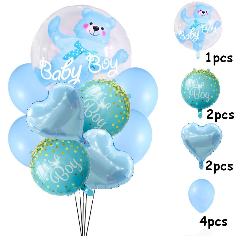 9pcs Gender Reveal Baby Party Balloon Set
