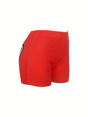 Letter Print Skinny Shorts Casual Shorts for Spring & Summer