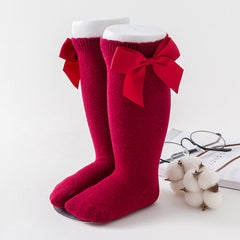 Baby Girls Princess Socks Bow Knee High Socks For Newborn Infants Toddlers