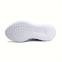 Women's Breathable Running Shoes Elastic Lace Up Block Flying W