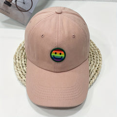 Smiling Face Patch Baseball Cap Cotton Casual Dad Hat Unisex Sun Hats