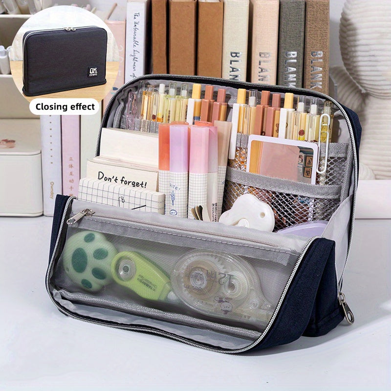 Durable Pencil Pen Case Large Storage Compartments
